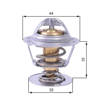 Abbildung von GATES TH43688G1 Kühlwasserthermostat 88 mit Dichtungen ohne Gehäuse CITROËN: C5 III Estate, JAGUAR: S Type