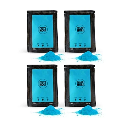 Abbildung von POLVO HOLI Babyparty Paket, 4 Beutel à 100 g verrät das Geschlecht des Babys. (Blau)