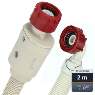 Abbildung von Kenekos 1,5 3m Aquastop Schlauch für Waschmaschine Geschirrspüler inkl. Sicherheitsventil + Schmutzsieb, 3/4 Zoll Gewinde max. 90C, Sicherheitszulaufschlauch, Zulaufschlauch Aquastopschlauch 2 m