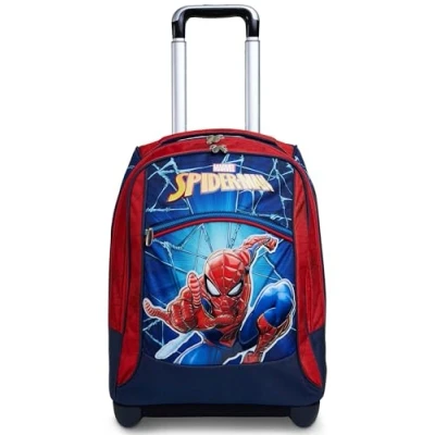 Abbildung von Seven Trolley Spiderman, 2 in 1, Schulranzen mit Rollen, Rucksack Trolleyfunktion für Kinder, ab 1. Klasse, Schule, Reisen, Mädchen&amp;Jungen; rot/schwarz; Superheroes