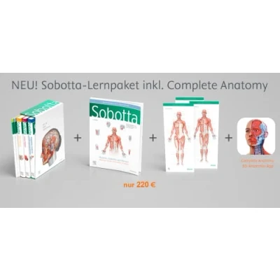 Abbildung von Sobotta Atlas der Anatomie, 3 Bände + Lerntabellen Poster Collection im Schuber und 6 monatiger Zugang zur Complete Anatomy App: . (VORKLINIK Lehrbuch Urban &amp; Fischer Verlag)