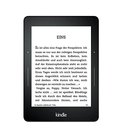 Abbildung von Kindle Voyage 3G, Zertifiziert und generalüberholt, 15,2 cm (6 Zoll) hochauflösendes Display (300 ppi) mit integriertem intelligenten Frontlicht, PagePress Sensoren, Gratis 3G + WLAN