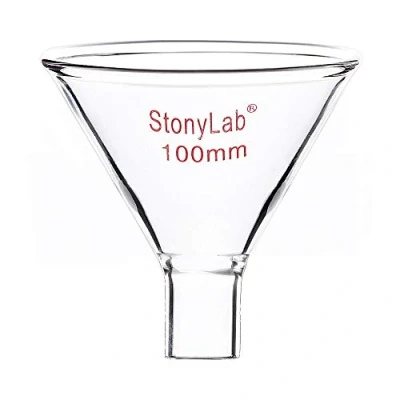 Abbildung von stonylab Glas Pulvertrichter, Heavy Wall Borosilikatglas Funnel Kurzer Stiel mit 100 mm oberem Durchmesser und 22