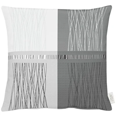 Abbildung von Apelt Como 49X49 Fb.89 Kissenhülle, Polyester, Grau/weiß, 49 x 0.5 cm, 1 Einheiten