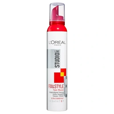 Abbildung von L&#039;Oréal Paris Studio Line Schaumfestiger, Volumen und Struktur, 24 h ultra starker Halt, Kein Verkleben, Fix&amp;Style Fixier Mousse, 1 x 200 ml