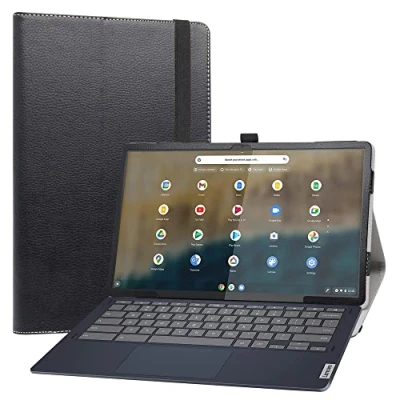 Abbildung von JRTAL Hülle für Lenovo Ideapad Duet 5 Chromebook, Slim Fit Folio PU Leder dünne Kunstleder Schutzhülle Cover Schale Etui Tasche 13.3&quot; Chromebook Tablet Schwarz