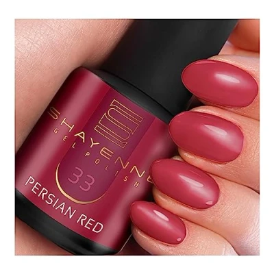 Abbildung von SHAYENNE Shellac Gel Nagellack 15 ml für UV LED Lampe 33 Persian Red Rot MADE in GERMANY Nail Polish for Lamp Nagel Lack Gellack Nagelgel