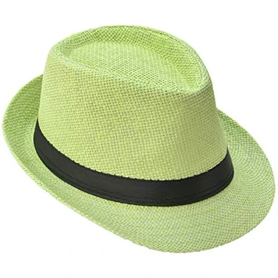 Abbildung von Miobo Strohhut, Panamahut Fedorahut,Trilby Design,Sonnenschutz 56 Strohhut Gruen