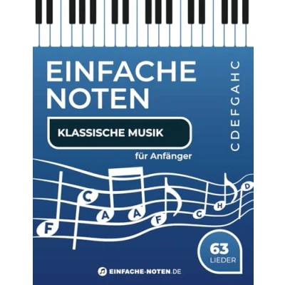 Abbildung von Einfache Noten. Klassische Musik: Notenschrift mit Buchstaben.