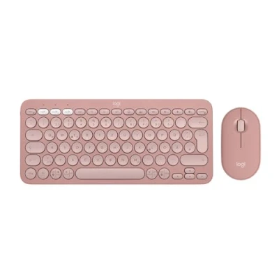 Abbildung von Logitech Pebble 2 Combo, kabellose Tastatur und Maus, leise mobil, anpassbar, Logi Bolt, Bluetooth, Easy Switch für Windows, macOS, iPadOS, Chrome, Deutsches QWERTZ Layout, Rosa