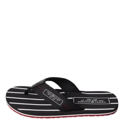 Abbildung von Tommy HILFIGER PATCH BEACH SANDAL Flip Flop Herren, Schwarz (Black), 40 EU