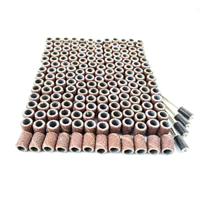 Abbildung von Merryland Schleifhülse für Dremel 184 Stück, Schleifband 80# 6,5 X 13 mm 180 Stück und Schleifwalze 4 SchleifenBand Maniküre Pediküre, Mini Drehwerkzeug Zubehör Elektrowerkzeuge, RMTA184C2