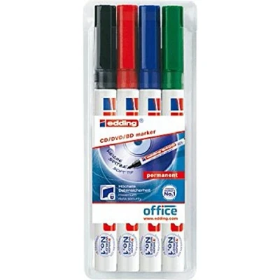 Abbildung von Edding 484004 Permanent Marker (schwarz, blau, grün, rot, multicolor)