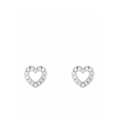 Abbildung von Amor Ohrstecker 925 Sterling Silber Mädchen Kinder Ohrschmuck, mit Zirkonia synth., 0,4 cm, Silber, Herz, Kommt in Schmuck Geschenk Box,