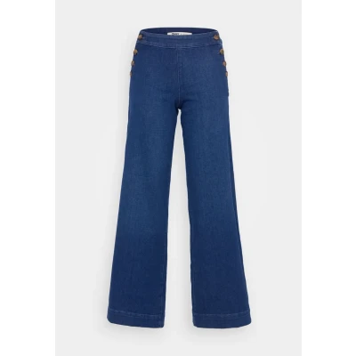 Abbildung von ONLY Onlmadison Button WIDE Flared Jeans, Damen, Größe: 25x32, Dark medium blue denim