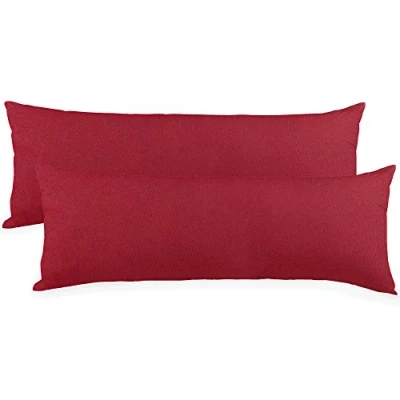 Abbildung von aqua textil Classic Line Kissenbezug 2er Set 40 x 145 cm Bordeaux rot Baumwolle Seitenschläferkissen Bezug Kissenhülle, Kopfkissenüberzug, Pillowcase, Bettkissen, Kopfkissenbezug, Reißverschluss
