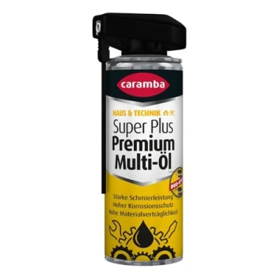 Abbildung von Caramba Super Plus Premium Multi Öl, Rostlöser, Schmiermittel, Kontaktspray und Reiniger, Verschleiß Korrosionsschutz, Dualer Sprühkopf, 300 ml