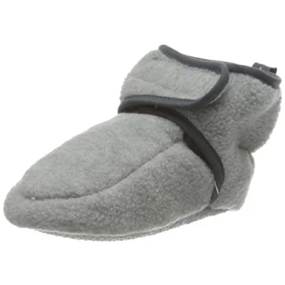 Abbildung von Playshoes Krabbelschuhe für Mädchen und Jungen mit rutschhemmender Noppen Sohle, Grau, 18/19 EU