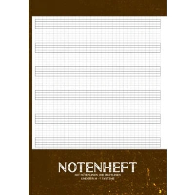 Abbildung von Notenheft MIT Notenlinien Und Hilfslinien: A4 Für Das Gleichmäßige Schreiben Lernen Von Noten Musiker Schüler Zum ... Hilfslinien (Kästchen Hintergrund)