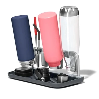Abbildung von OXO Good Grips Flaschentrockengestell mit Aluminiumrahmen, Cool Grey