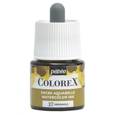 Abbildung von Pébéo Tinte Colorex Greengold 45 ml Aquarell Pebeo grün für Zeichnung mit mehreren Werkzeugen
