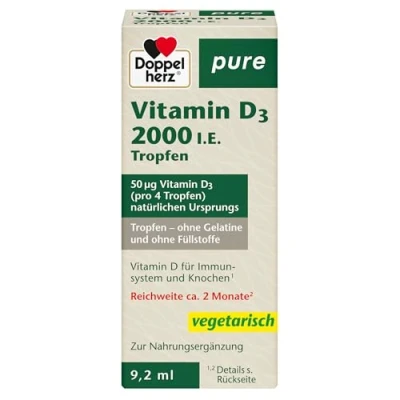 Abbildung von Doppelherz pure Vitamin D3 Tropfen D trägt zur normalen Funktion des Immunsystems bei 9,2 ml