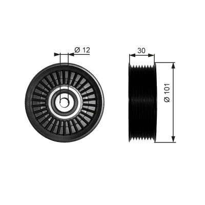 Abbildung von GATES T36170 Umlenkrolle Micro V UNIQUE FIT mit Rillen
