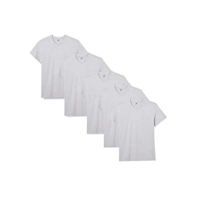 Abbildung von Lower East Basic Rundhals T Shirts für Herren (5er Pack 10er Pack) aus 100% Baumwolle I Shirt Herren, in vielen Farben, Hellgrau, S