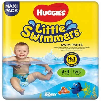 Abbildung von Huggies Little Swimmers Schwimmwindeln, Größe 3 4 (7 15 kg), 1 Packung mit 20 Stücke