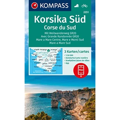 Abbildung von KOMPASS Wanderkarten Set 2251 Korsika Süd. Mit Weitwanderweg GR20 / Corse du Sud. Avec Grande Randonnée (3 Karten) 1:50.000: inklusive Karte zur ... Verwendung in der App. Fahrradfahren.