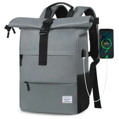 Abbildung von TAN.TOMI Rucksack Damen Groß &amp; Herren, Laptop Damen, Unisex Tagesrucksäcke Rolltop Wasserdicht, Reiserucksack Lässiger Backpack Schule Freizeit Uni Arbeit Wandern