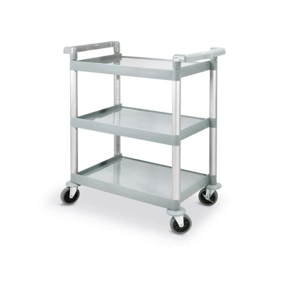 Abbildung von HENDI Servierwagen 3 Etagen 80 x 41 95 cm Polypropylen Kunststoff 4 Rollen max. 50 kg pro Boden für Catering, Gastro Küchenwagen