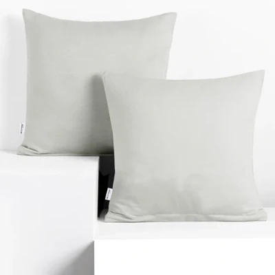 Abbildung von DecoKing 2 Kissenbezüge 50x50 cm Jersey Baumwolle Reißverschluss Silber Amber