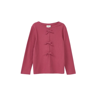 Abbildung von s.Oliver Langarm MIT Schleifendetails Langarmshirt für Kinder, Größe: 116/122, Himbeere