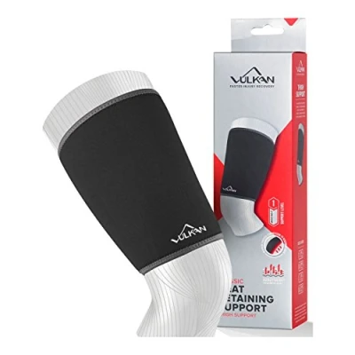 Abbildung von VULKAN Klassische Oberschenkelbandage, klein, Oberschenkelbandage für Muskelstabilität, Oberschenkel Kompressionsmanschette Verletzungen und Zerrungen der Oberschenkelmuskulatur,