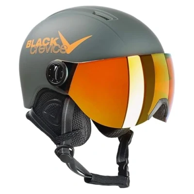 Abbildung von Black Crevice Kinder Visierhelm Leogang, matt Gun/orange, 52 54 cm…
