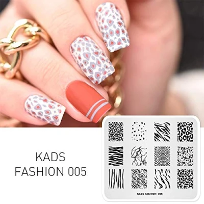 Abbildung von KADS Maniküre Stempelschablonen Nail Art Plates Stamping Nagel Bildstempel Schablone Metallplatten Tattoo (FASHION 005)