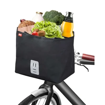 Abbildung von achilles Fahrrad Lenkertasche inkl. Halterung, Fahrradtasche vorne, Fahrradkorb, Einkaufstasche für Fahrrad, wasserdicht, 14 Liter, schwarz