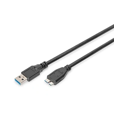 Abbildung von DIGITUS USB 3.2 Gen1 Anschlusskabel 1.0 m A (St) zu Micro B 5 Gbit/s Verbindungskabel Schwarz