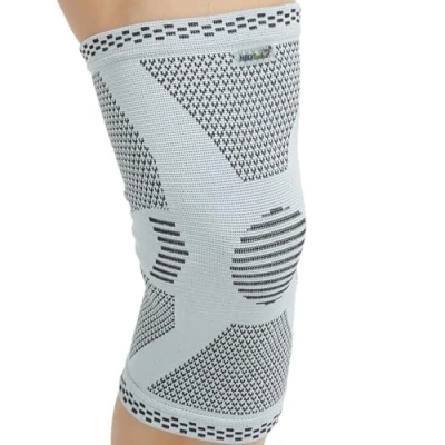 Abbildung von NEOtech Care Stützende Kniebandage aus Bambusfaser Atmungsaktiv Material für Herren/Damen Grau (1 Einheit, Größe M)