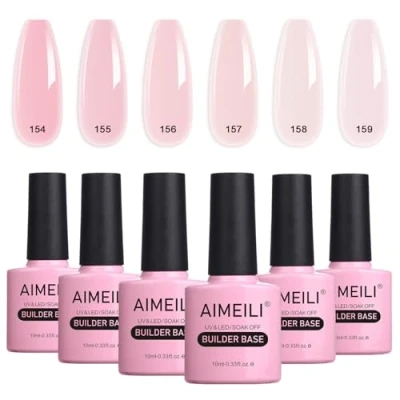 Abbildung von AIMEILI Builder Gel Set, 8 In 1 Nail a Bottle Quick Building UV LED Base Extension Nagelverlängerung Kit 6 37