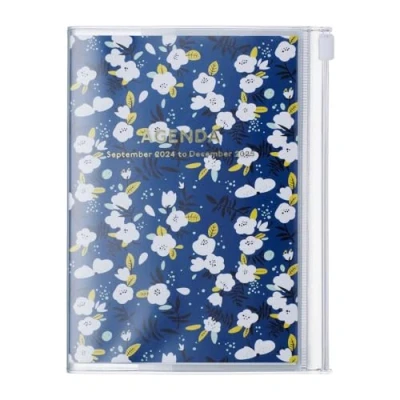 Abbildung von MARK&#039;S 2024/2025 Taschenkalender A6 vertikal, Flower Pattern // Navy: Von September 2024 bis Dezember 2025