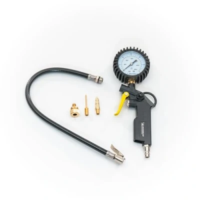 Abbildung von Michelin Reifen Füller mit Doppel Skala Manometer, Druck Luft Pistole Flexiblen Schlauch, Kompressor Manometer Bereich 0 8 Bar, Bequeme Hand Habe, Düsen Inklusive, Schwarz