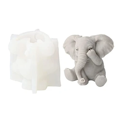 Abbildung von Xidmold 3D Elefant Silikonform, Tier Kerzenform Seifenform, Silikon Backform Kuchenform für Fondant, Tortendeko, Schokolade, Seife, Sojawachs Kerzen, Handwerk (C)