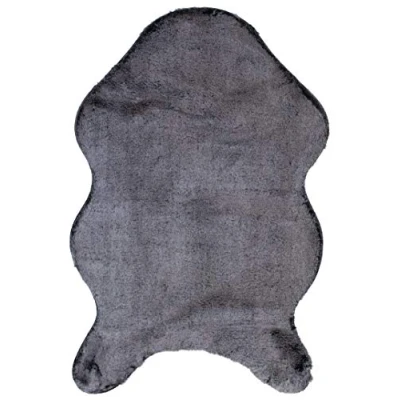 Abbildung von Brandsseller Kunstfell Teppich ca. 60 x 90 cm Bettvorleger Dekoteppich Optik Kuschelfell Anthrazit