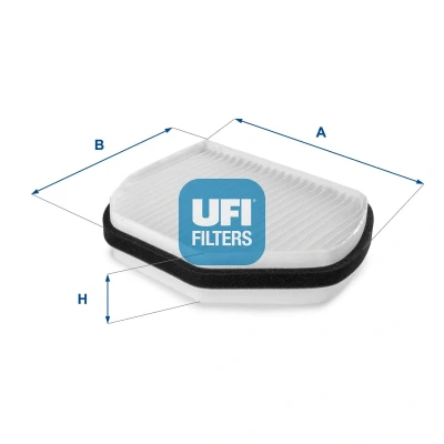 Abbildung von UFI 54.111.00 Innenraumfilter Aktivkohlefilter 285 176 36 PEUGEOT: 308 I Hatchback, 307 SW, CITROËN: C4 II Hatchback