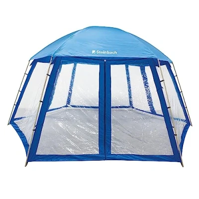 Abbildung von Steinbach Pooldach Mega 036425 Für Pools bis Ø 457 cm Sonnenschutz, schnelles Aufwärmen des Poolwassers und geringere Verschmutzung 600 x 520 280 (LxBxH)