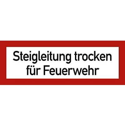 Abbildung von Schild Steigleitung trocken für Feuerwehr gemäß DIN 4066, Kunststoff 105 x 297 mm (Brandschutzschild) wetterfest