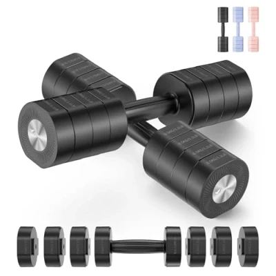 Abbildung von MERACH Hanteln, kurzhanteln 2er Set Verstellbar, 4 in 1 Hanteln Frauen set, 4KG Gewichte Verstellbare, Dumbbell für Krafttraining, Fitness, Home Gym, Geschenk Schwarz