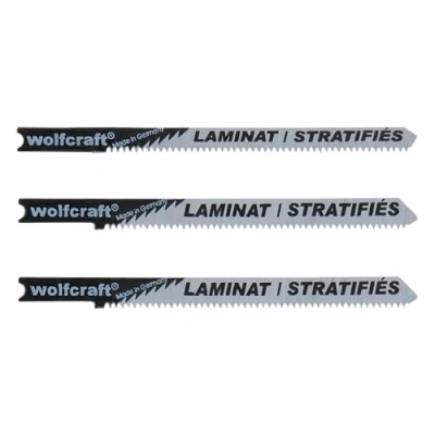 Abbildung von wolfcraft 3 Stichsägeblätter für Laminat und Parkett I 2674000 U Schaft sehr saubere Schnitte Stichsägen von Black &amp; Decker, Einhell, Ryobi etc